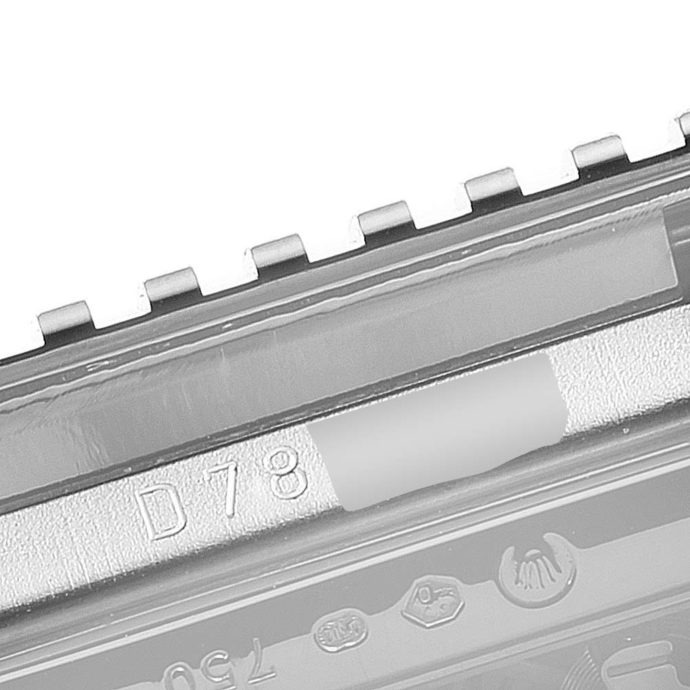 The image shows a detailed close-up of the strap clasp for a Rolex Cellini 5441 Men's White Gold Silver Dial 5441 Men's White Gold Silver Dial watch.