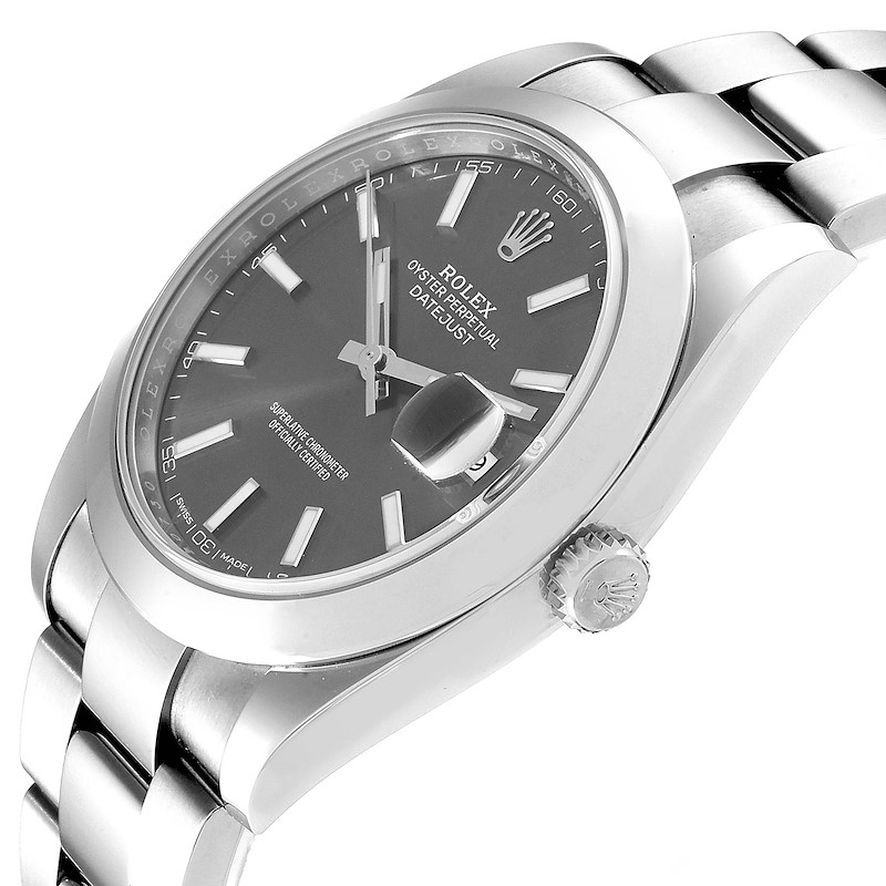 rolex datejust grey dial green numbers