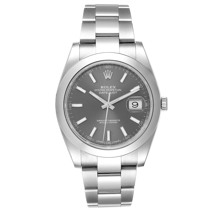 Rolex Datejust 41 Grey Dial Domed Bezel Steel Mens Watch 126300 Unworn  SwissWatchExpo