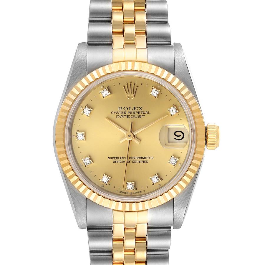 Rolex Datejust Midsize 31 Steel Yellow Gold Diamond Ladies Watch 68273 PARTIAL PAYMENT + BOX SwissWatchExpo