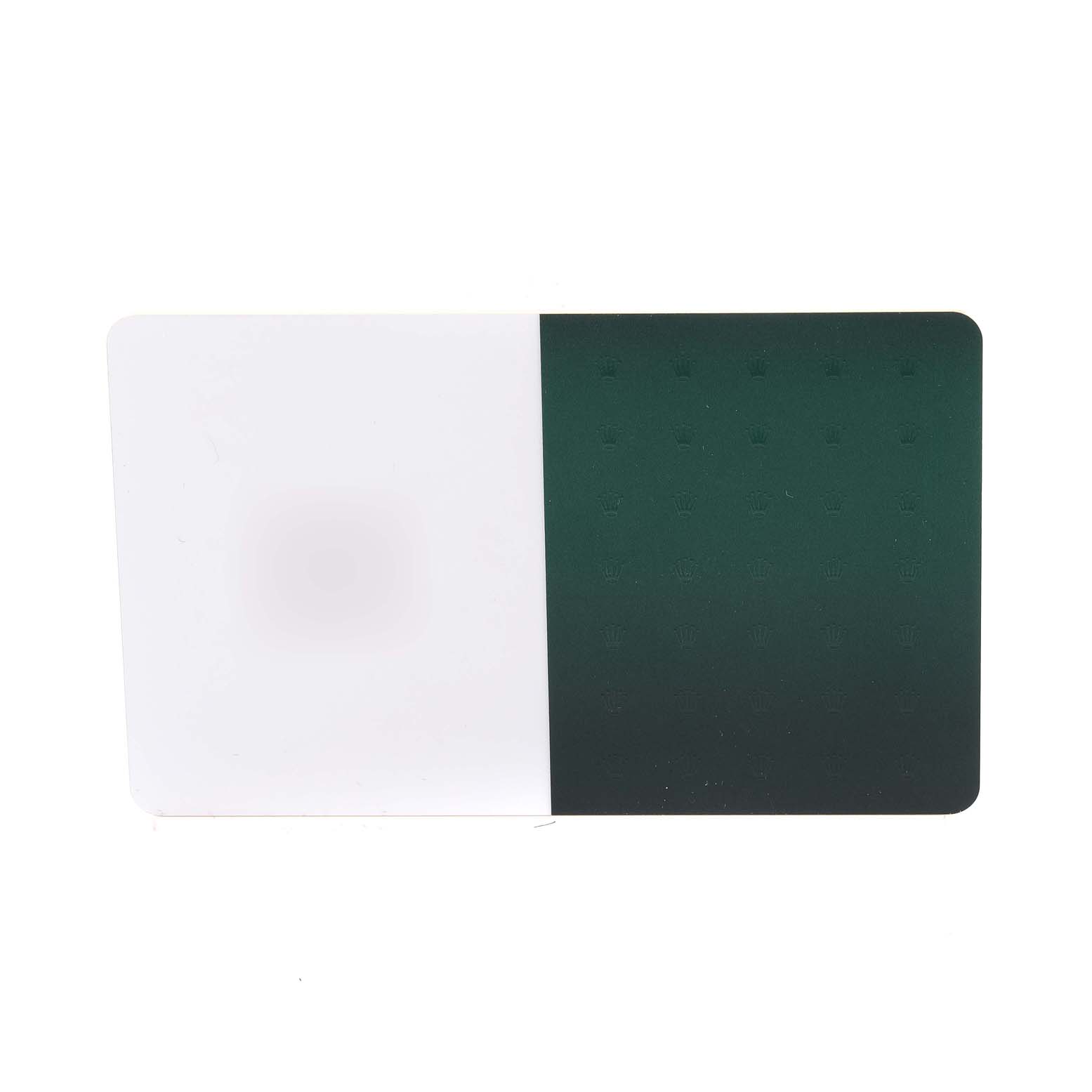 This image shows a Rolex Best Quality
ity card for the President model watch, with a green and white color scheme.