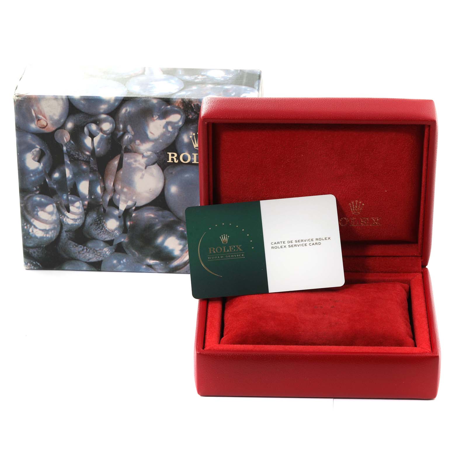 This image shows the packaging and service card for a Rolex President 69178 Women
s Yellow Gold Champagne Dial 69178 Women
s Yellow Gold Champagne Dial model watch.
