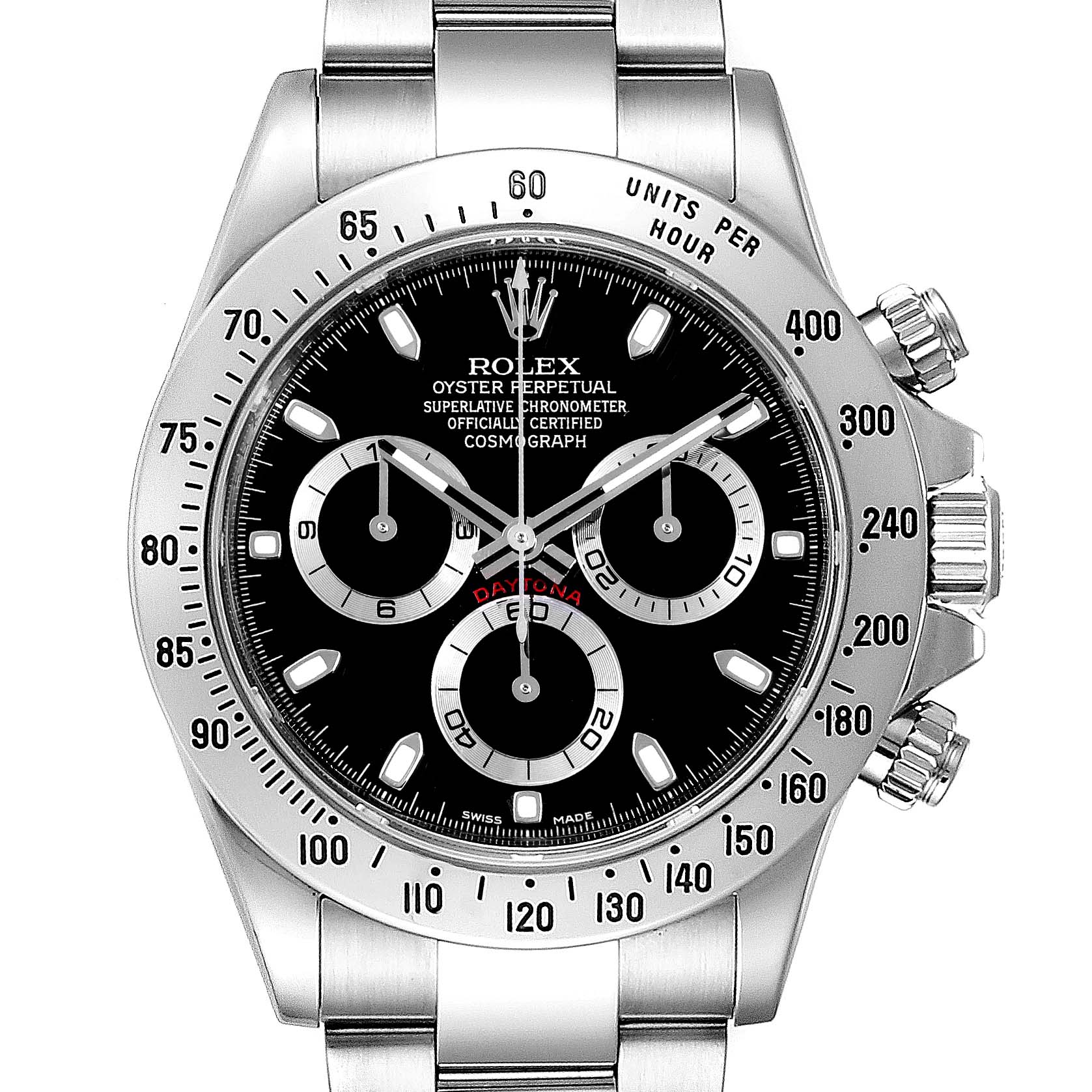 Rolex Daytona Black Dial Chronograph Stainless Steel Mens Watch 116520 ...