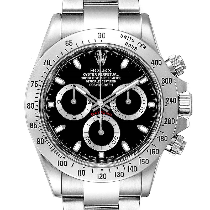 Rolex Daytona Black Dial Chronograph Stainless Steel Mens Watch 116520  SwissWatchExpo