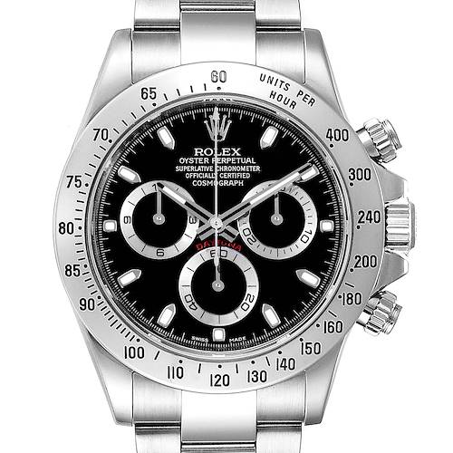 Photo of Rolex Daytona Black Dial Chronograph Stainless Steel Mens Watch 116520 