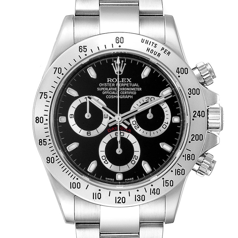 Rolex Daytona Black Dial Chronograph Stainless Steel Mens Watch 116520 SwissWatchExpo