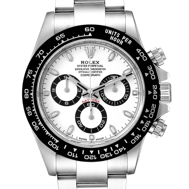 Rolex Daytona Ceramic Bezel White Dial Mens Watch 116500 Box Card  SwissWatchExpo