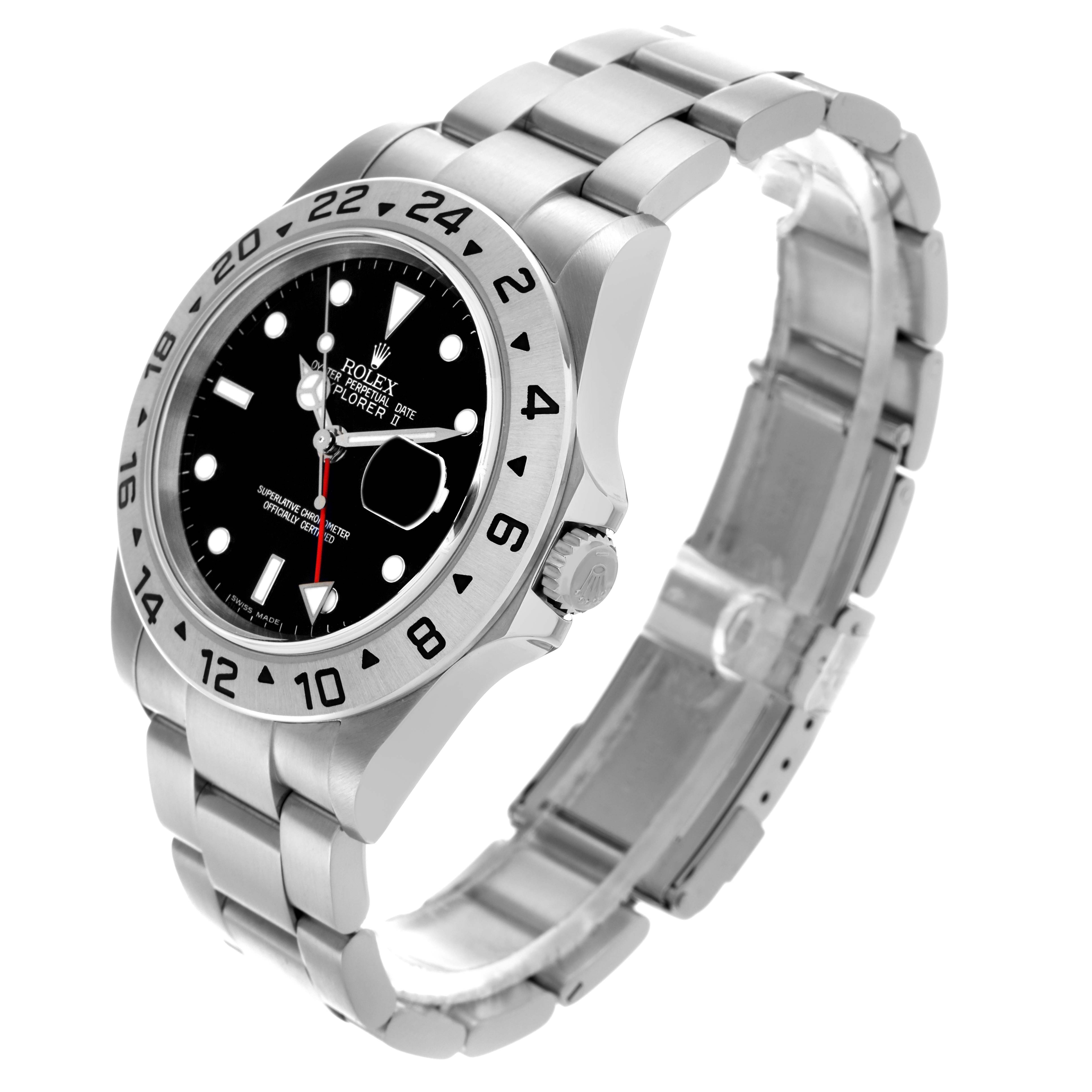 The Rolex Explorer 16570T Men's Stainless Steel Black Dial 16570T Men's Stainless Steel Black Dial watch is shown at a three-quarter angle, highlighting the bezel, crown, and bracelet.
