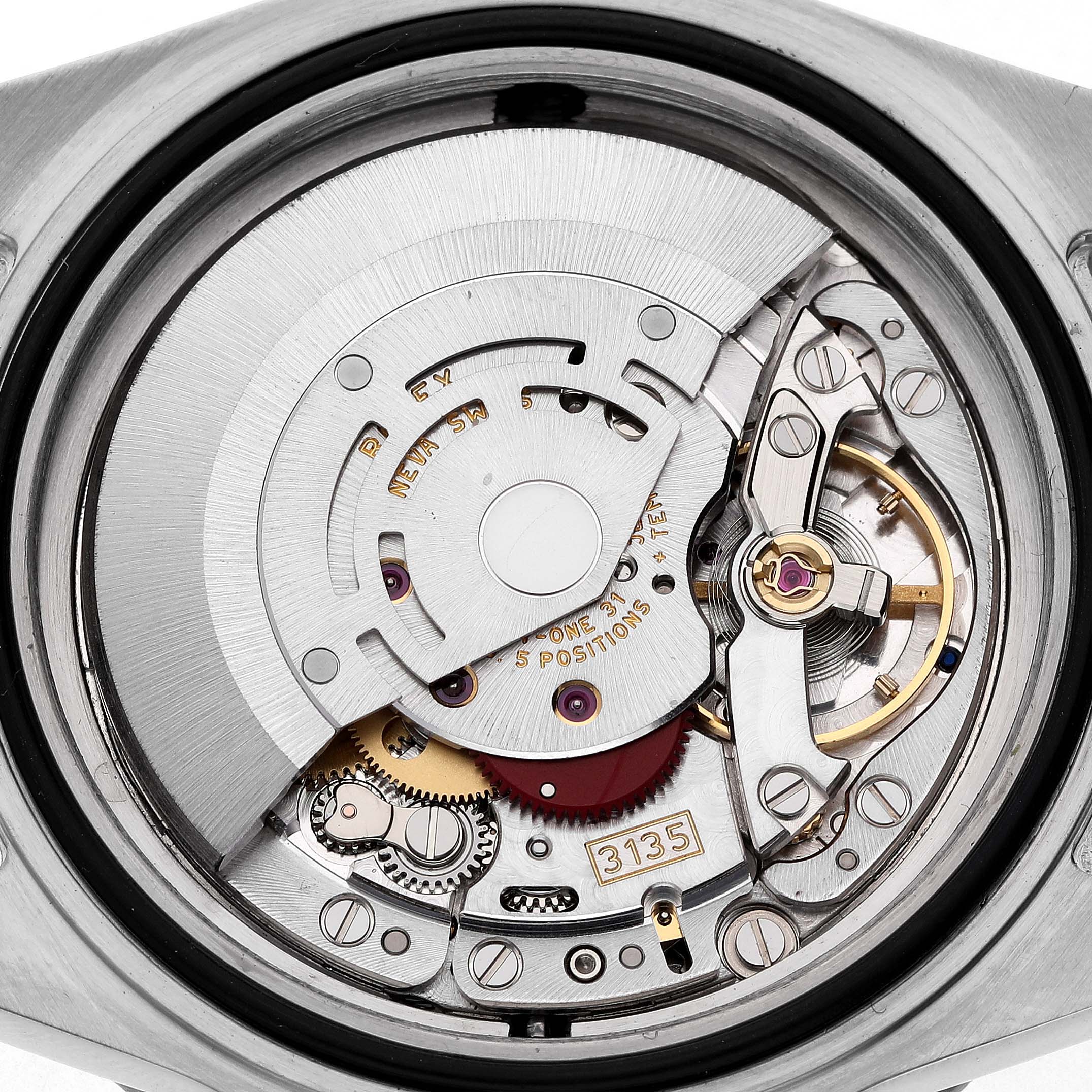 The image shows the movement mechanism of a Rolex Sea-Dweller M16600T Men's Stainless Steel Black Dial watch from the back.