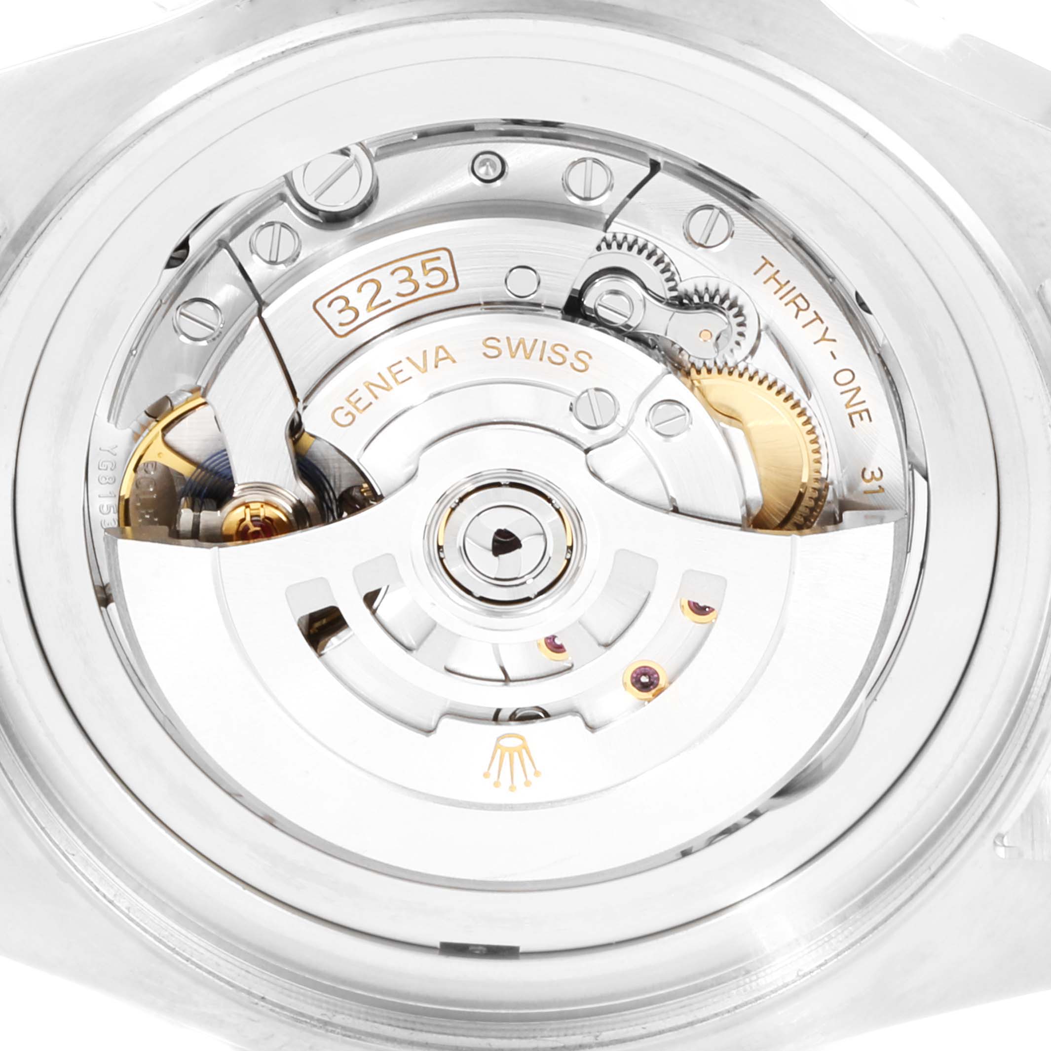 This image shows the intricate movement and inner mechanics of a Rolex Sea-Dweller 126660 Men
s Stainless Steel Black Dial 126660 Men
s Stainless Steel Black Dial watch, highlighting the rotor and gears.