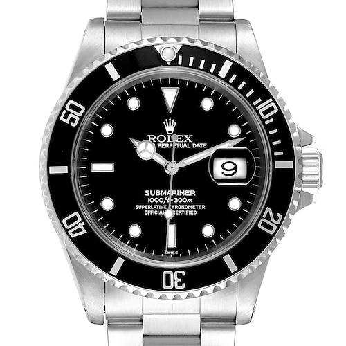 Photo of Rolex Submariner 40mm Black Dial Steel Mens Watch 16610 Box 
