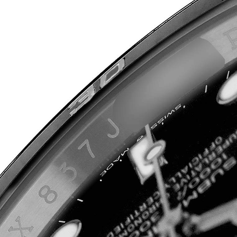 The image shows a close-up angle of the Rolex Submariner M124060-0001 Men's Stainless Steel Black Dial, focusing on the bezel and partial dial details.