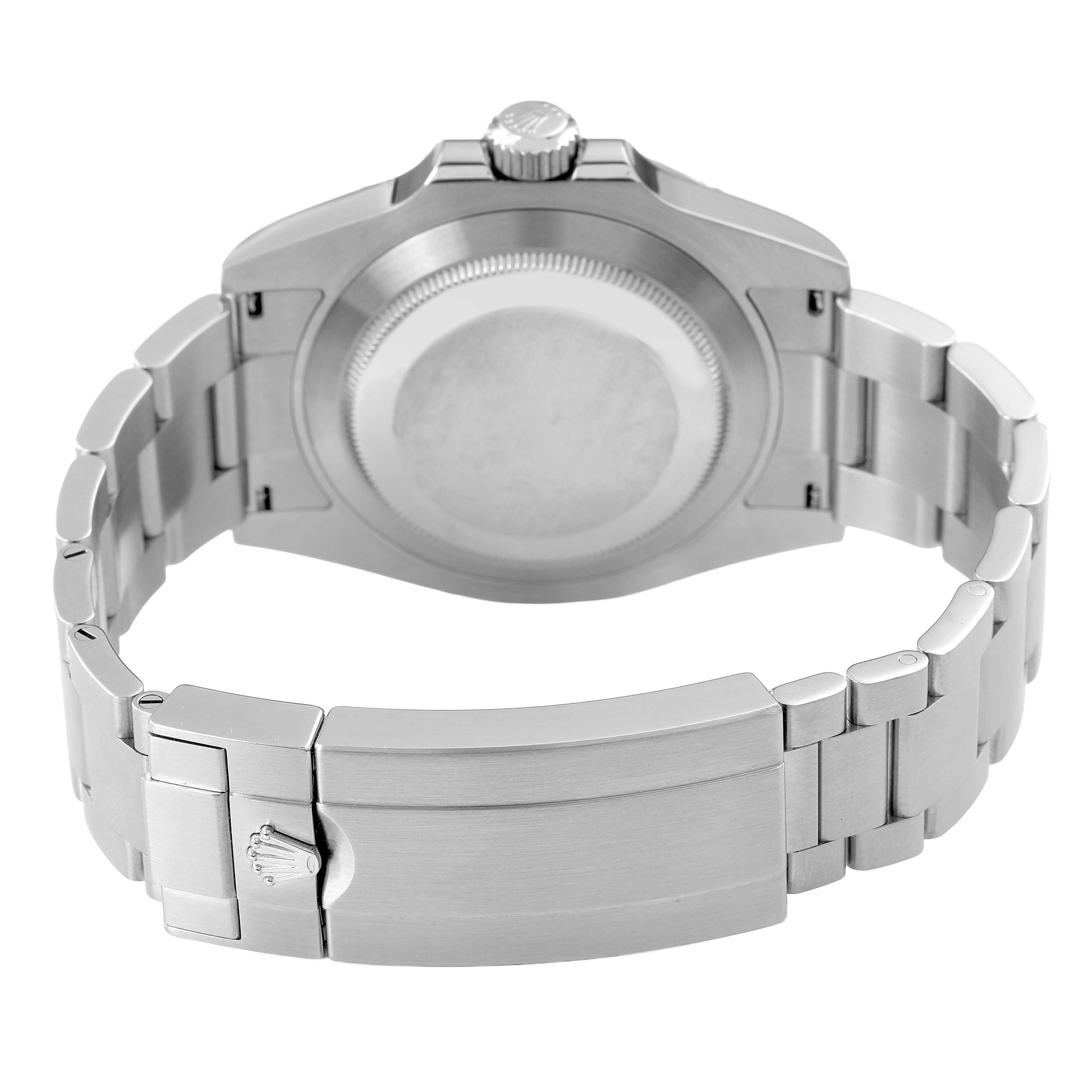 The image shows the back and bracelet clasp of a Rolex Submariner M124060-0001 Men's Stainless Steel Black Dial watch from a rear angle.