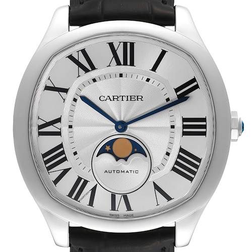 Photo of Cartier Drive Silver Dial Moonphase Steel Mens Watch WSNM0008 Card