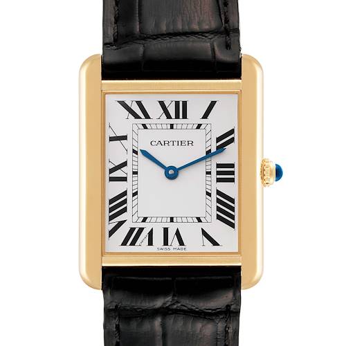 Photo of Cartier Tank Solo Large Yellow Gold Steel Mens Watch W5200004 Card