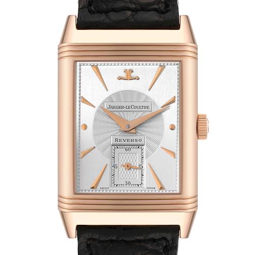 Photo of Jaeger LeCoultre Reverso Art Deco Rose Gold Silver Dial Mens Watch 270.2.62