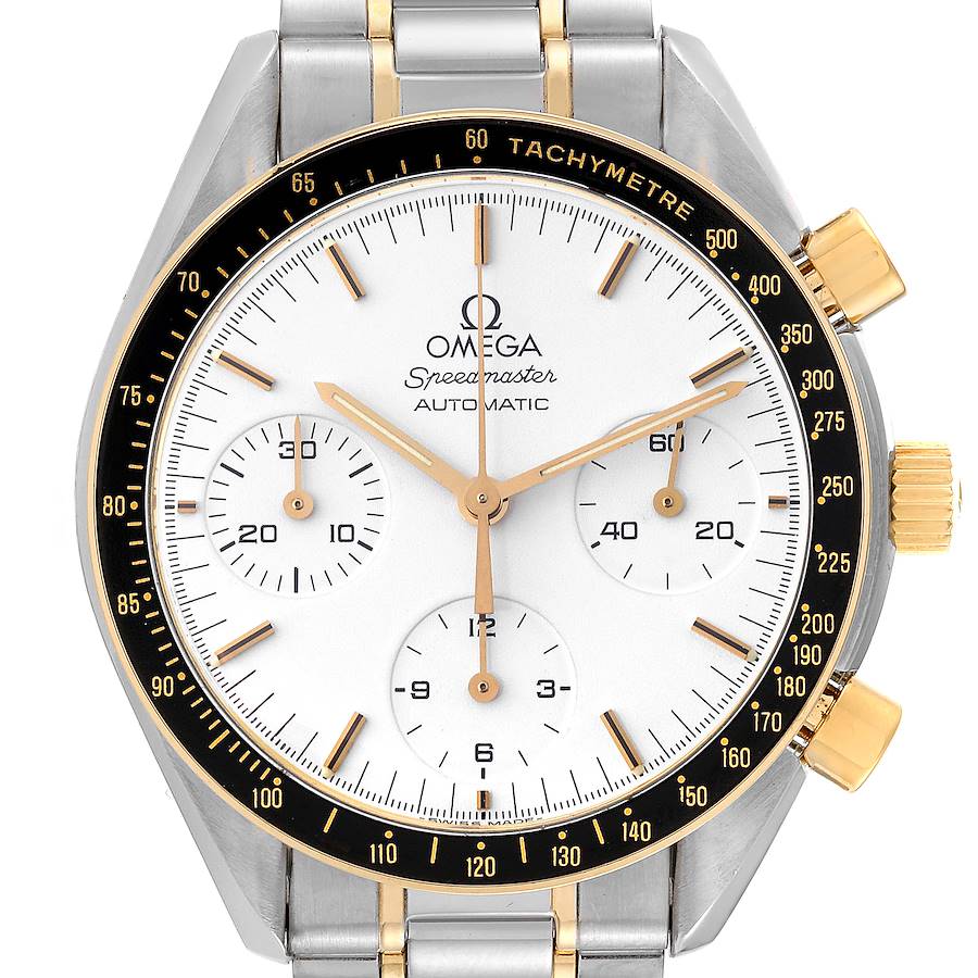 Omega Speedmaster Steel Yellow Gold Chronograph Mens Watch 3310.20.00 Papers SwissWatchExpo
