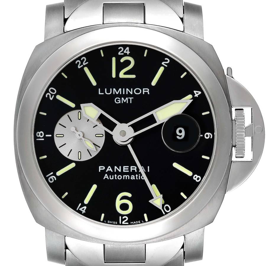 Panerai Luminor GMT Automatic Steel Mens Watch PAM00161 Box Card SwissWatchExpo