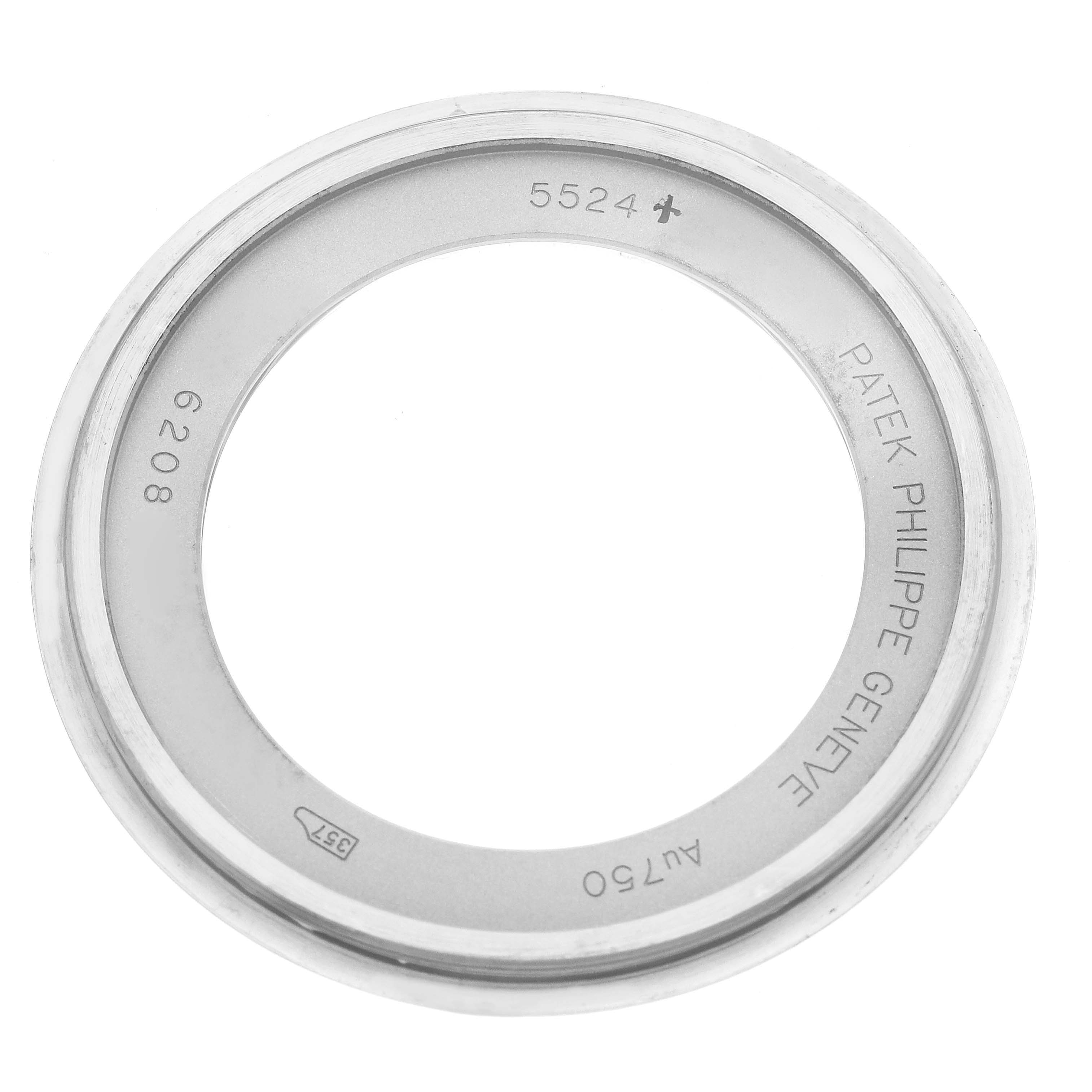 This image shows a bezel ring for the Patek Philippe Calatrava 5524G-001 Men's White Gold Black Dial 5524G-001 Men's White Gold Black Dial model, viewed from above.