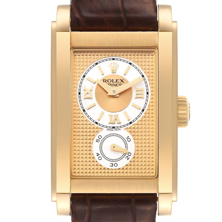 Rolex Cellini Prince Yellow Gold Champagne Dial Mens Watch 5440 SwissWatchExpo