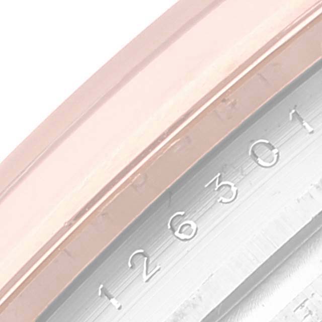 This image shows a close-up of the model number "126301" on the inner bezel of a Rolex Datejust 41 126301 Men
s Steel and Gold (two tone) Pink Dial 126301 Men
s Steel and Gold (two tone) Pink Dial watch.