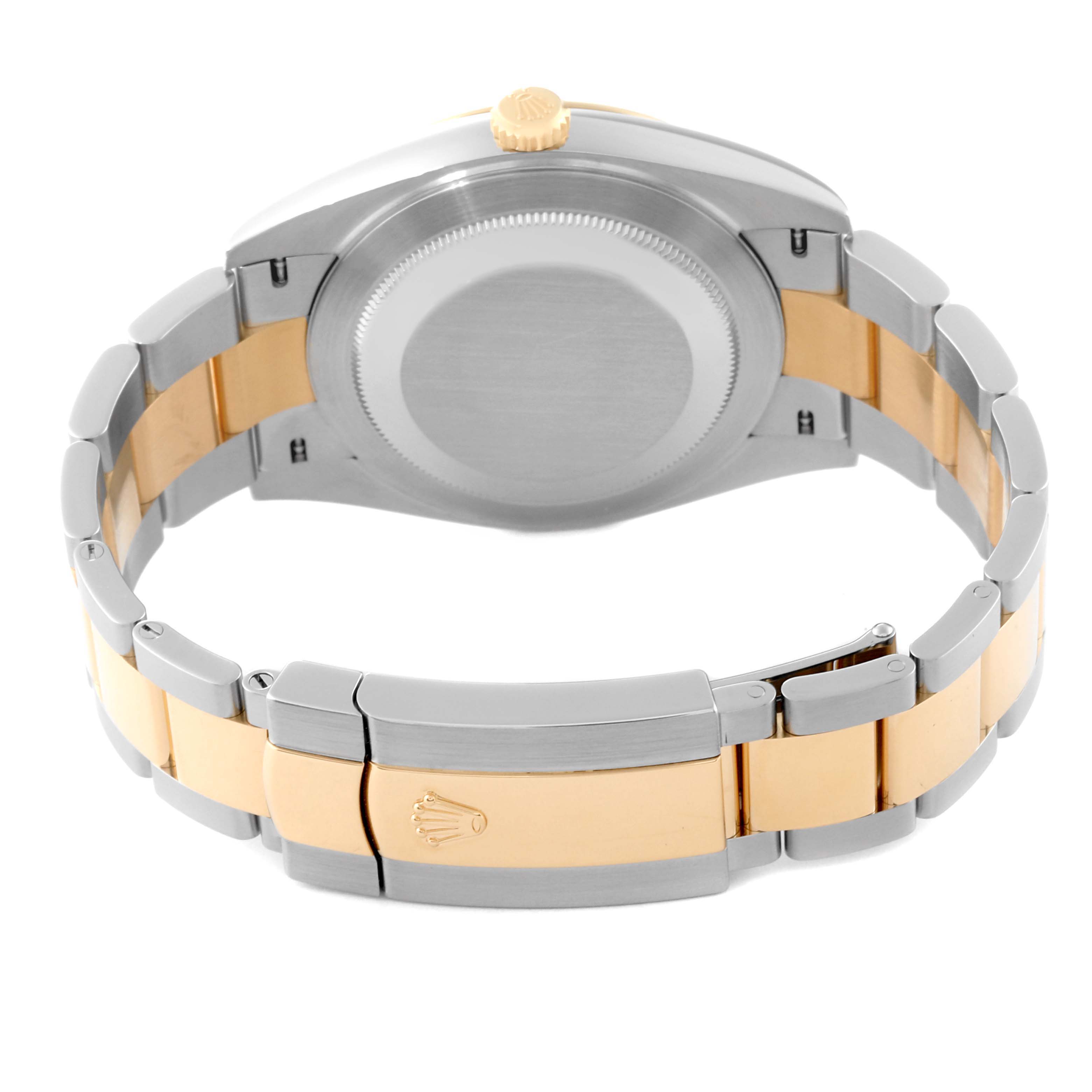 The image shows the back case and bracelet clasp of a Rolex Datejust 41 126333 Men's Steel and Gold (two tone) White Dial 126333 Men's Steel and Gold (two tone) White Dial model, viewed from the rear.