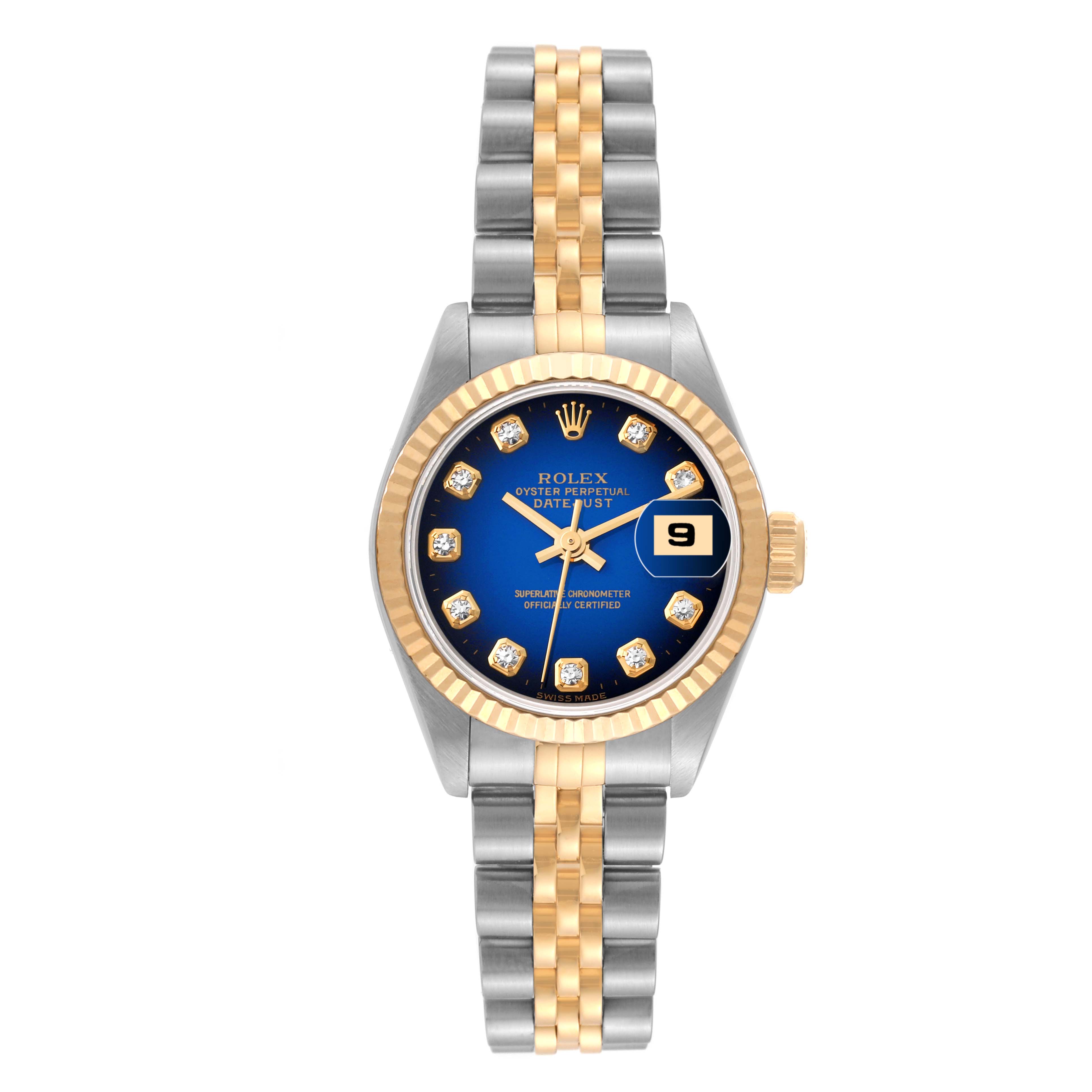 ROLEX DATEJUST 69173 2コマ rolex-datejust-blue-vignette-
