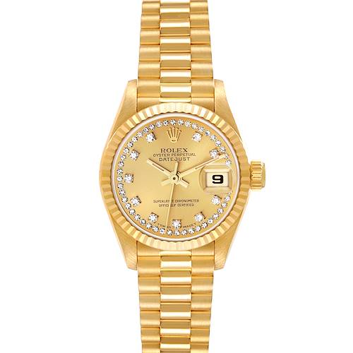 Photo of Rolex Datejust President Yellow Gold Diamond Ladies Watch 69178 Box Papers