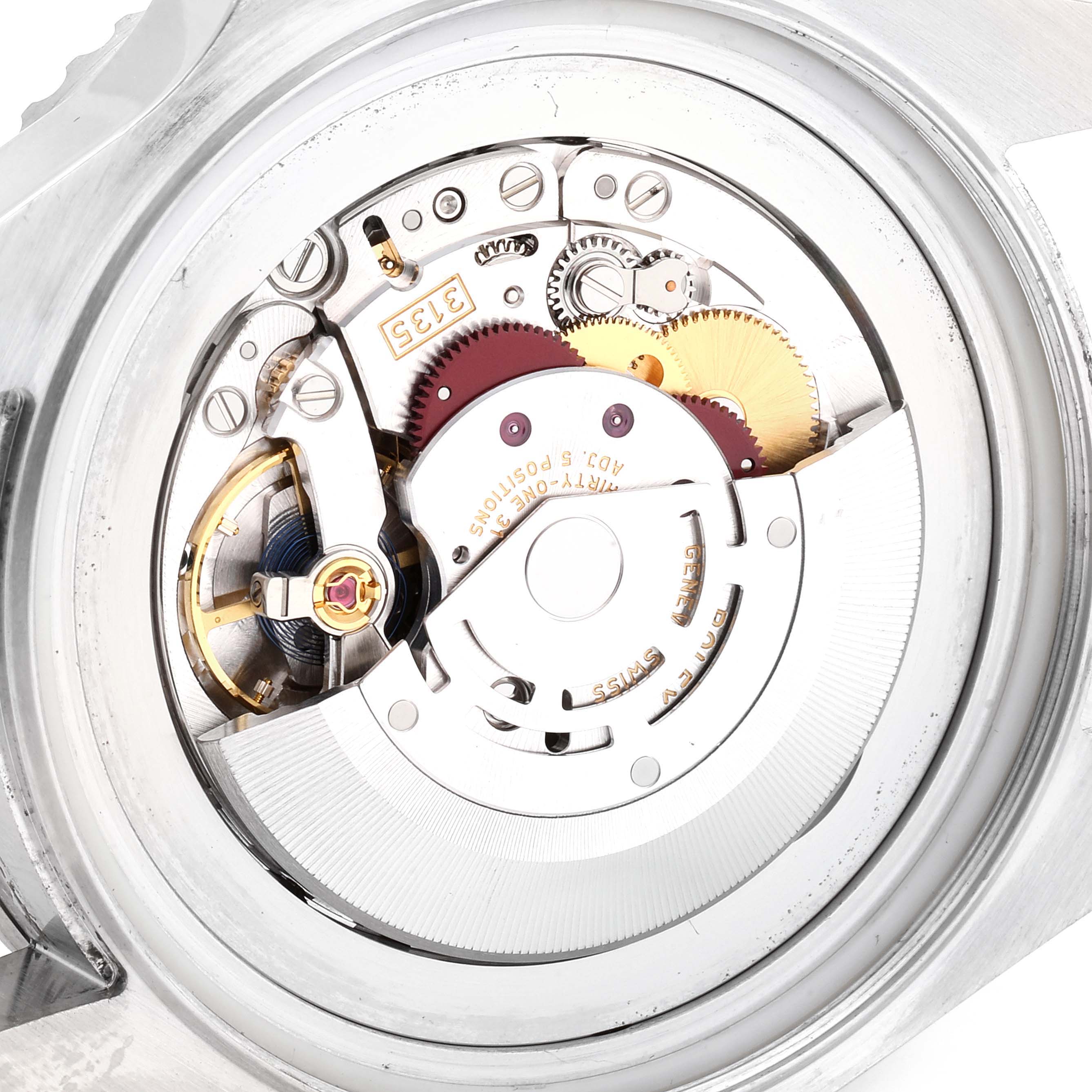 The image shows the internal mechanical movement of the Rolex Sea-Dweller 116660 Men's Stainless Steel Blue Dial 116660 Men's Stainless Steel Blue Dial watch from a rear angle.