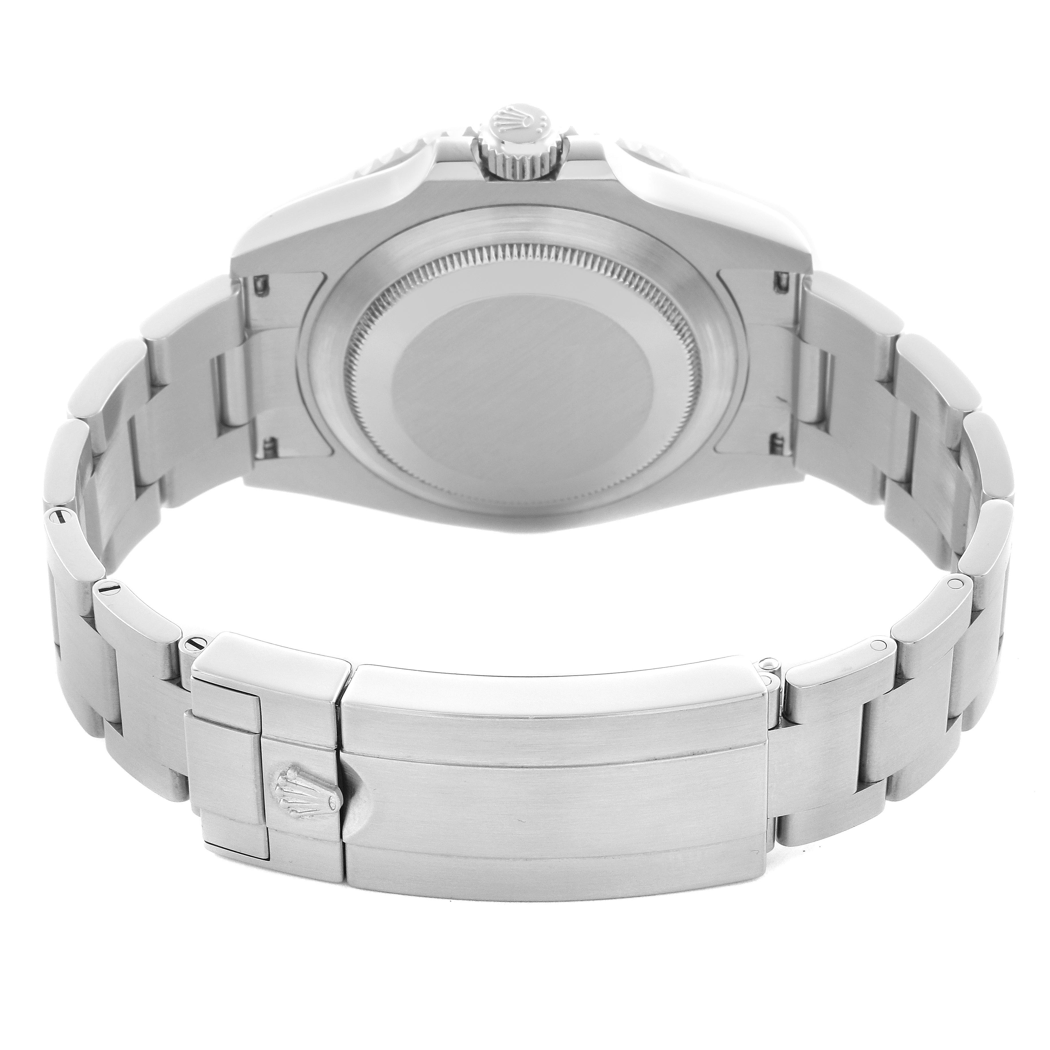 This image shows the back case and bracelet clasp of a Rolex Submariner 126610LN Men's Stainless Steel Black Dial 126610LN Men's Stainless Steel Black Dial, viewed from the underside.