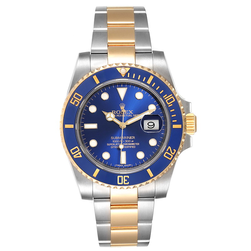 Rolex Submariner Blue Dial Steel Yellow Gold Mens Watch 116613 Box Card  SwissWatchExpo