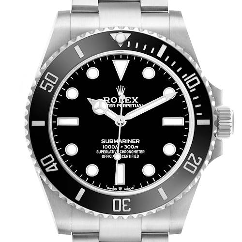 Photo of Rolex Submariner No Date Steel Ceramic Bezel Mens Watch 124060 Box Card