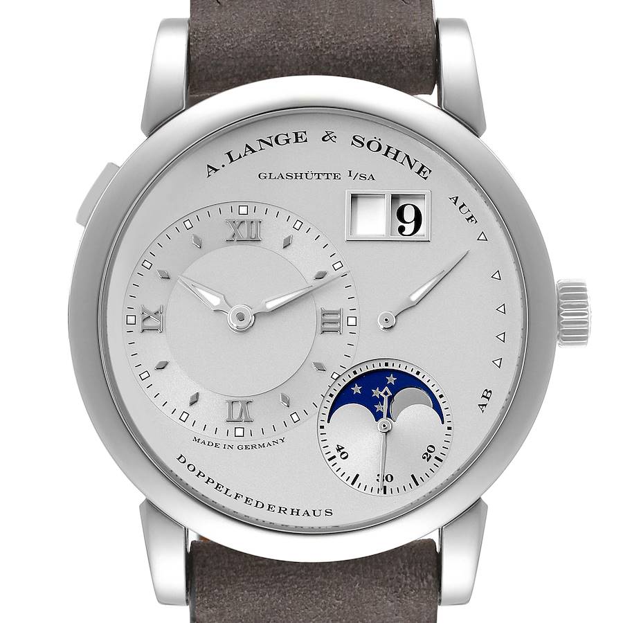 A. Lange and Sohne Lange 1 Moonphase Platinum Mens Watch 109.025 SwissWatchExpo