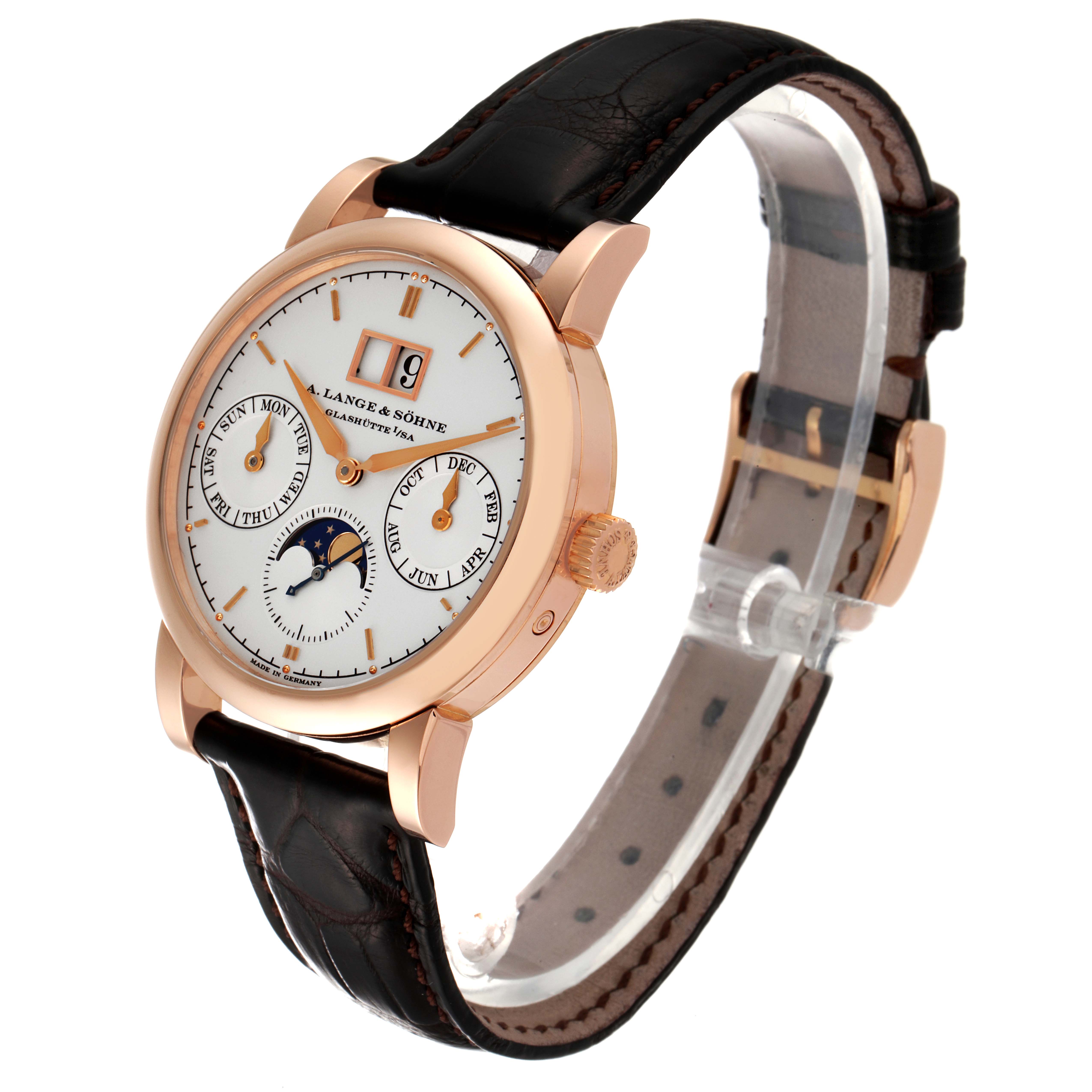 A. Lange and Sohne Saxonia Annual Calendar Rose Gold Mens Watch 330.032 ...