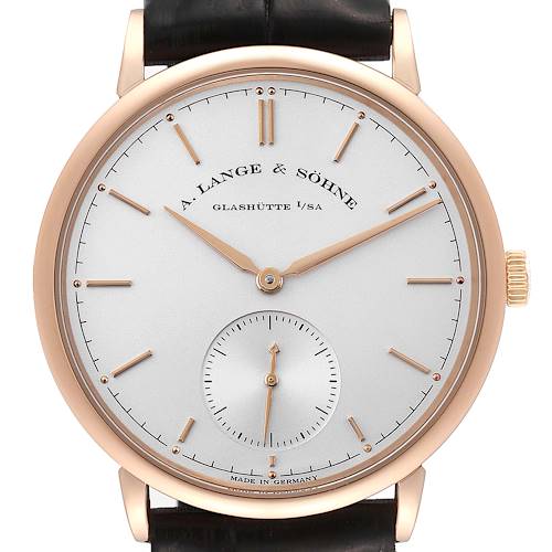 Photo of A. Lange and Sohne Saxonia Automatic Rose Gold Silver Dial Mens Watch 380.032