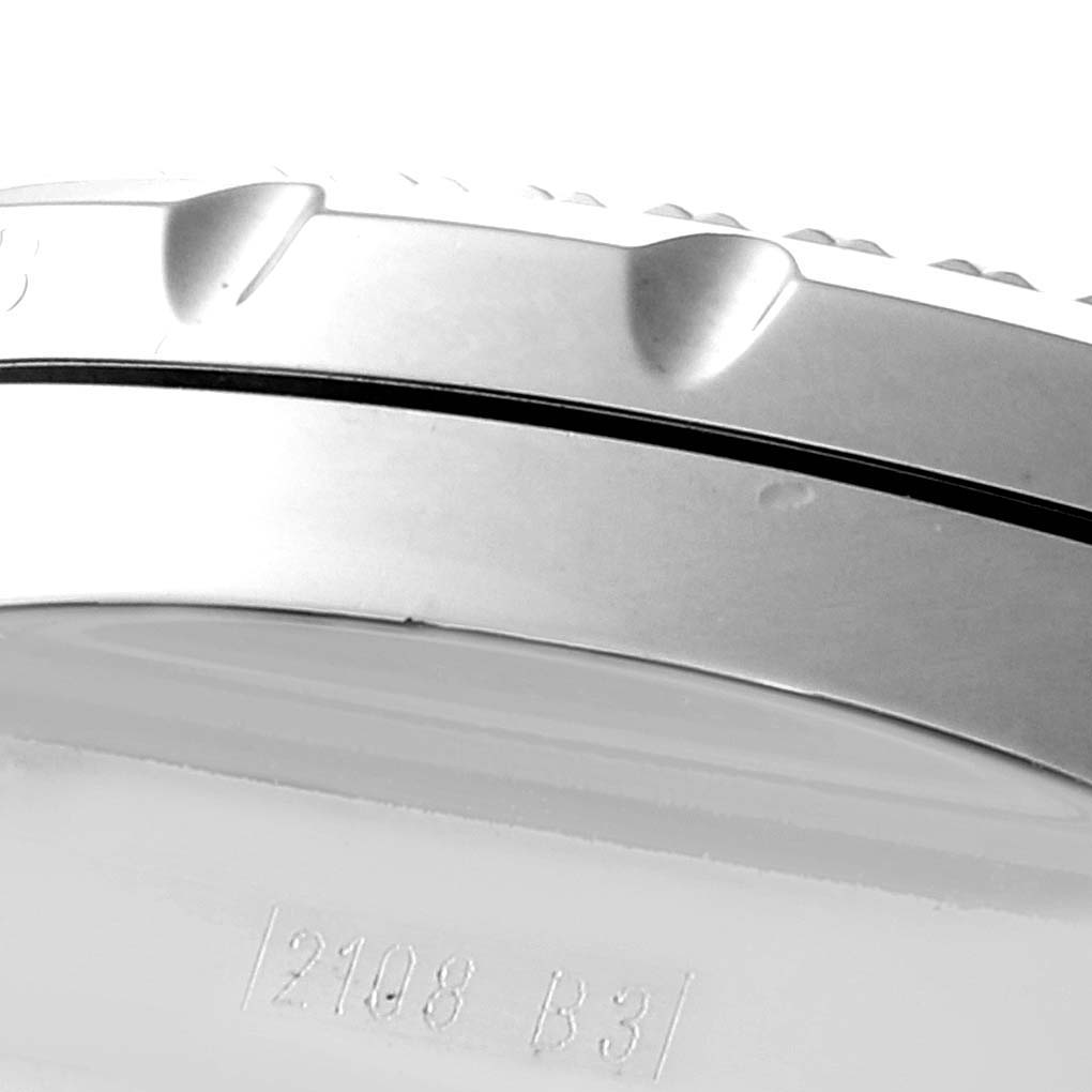 This image shows a close-up, side view of the bezel and case of the Breitling Bentley A44362 Men's Stainless Steel Black Dial A44362 Men's Stainless Steel Black Dial watch model.