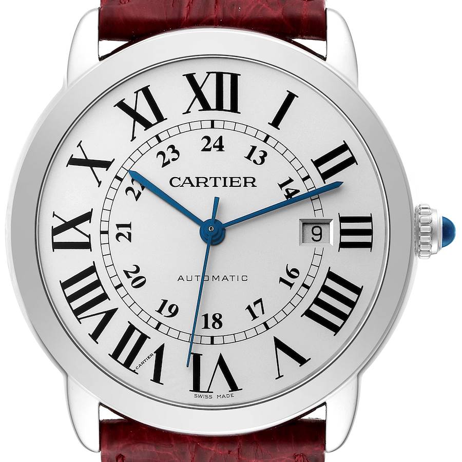 Cartier Ronde Solo XL Silver Dial Steel Mens Watch W6701010 Papers SwissWatchExpo