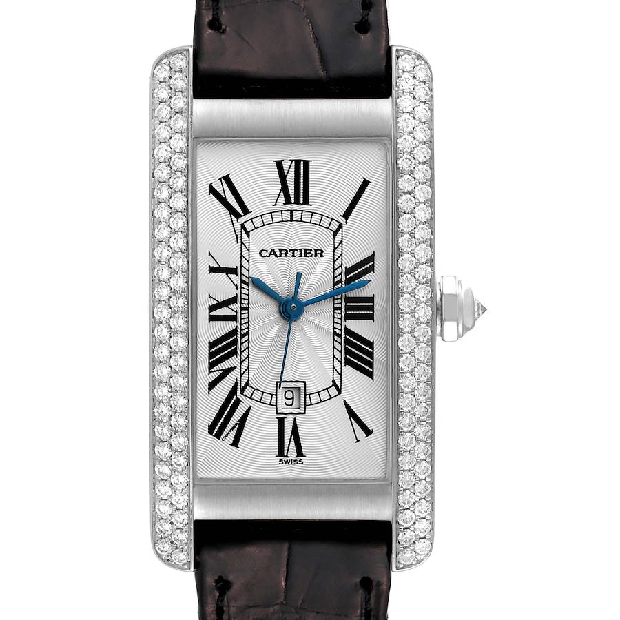 Cartier Tank Americaine White Gold Diamond Ladies Watch WB702651 SwissWatchExpo