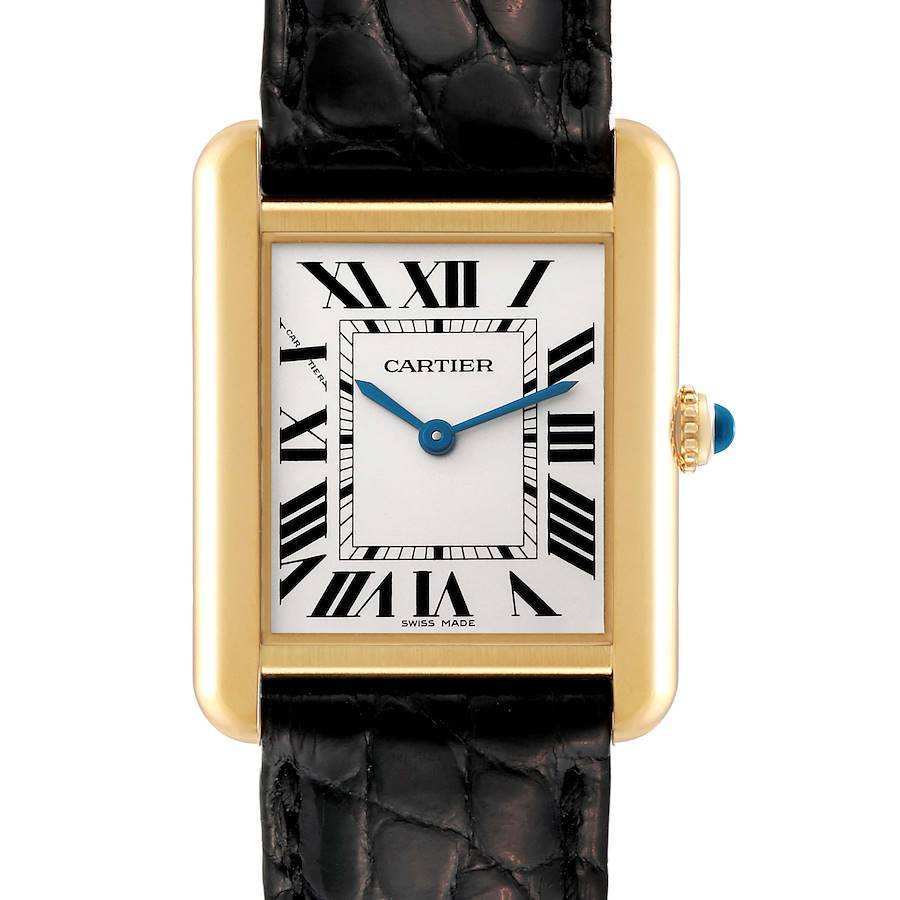 Cartier Tank Solo Small Yellow Gold Steel Ladies Watch W1018755 Papers SwissWatchExpo