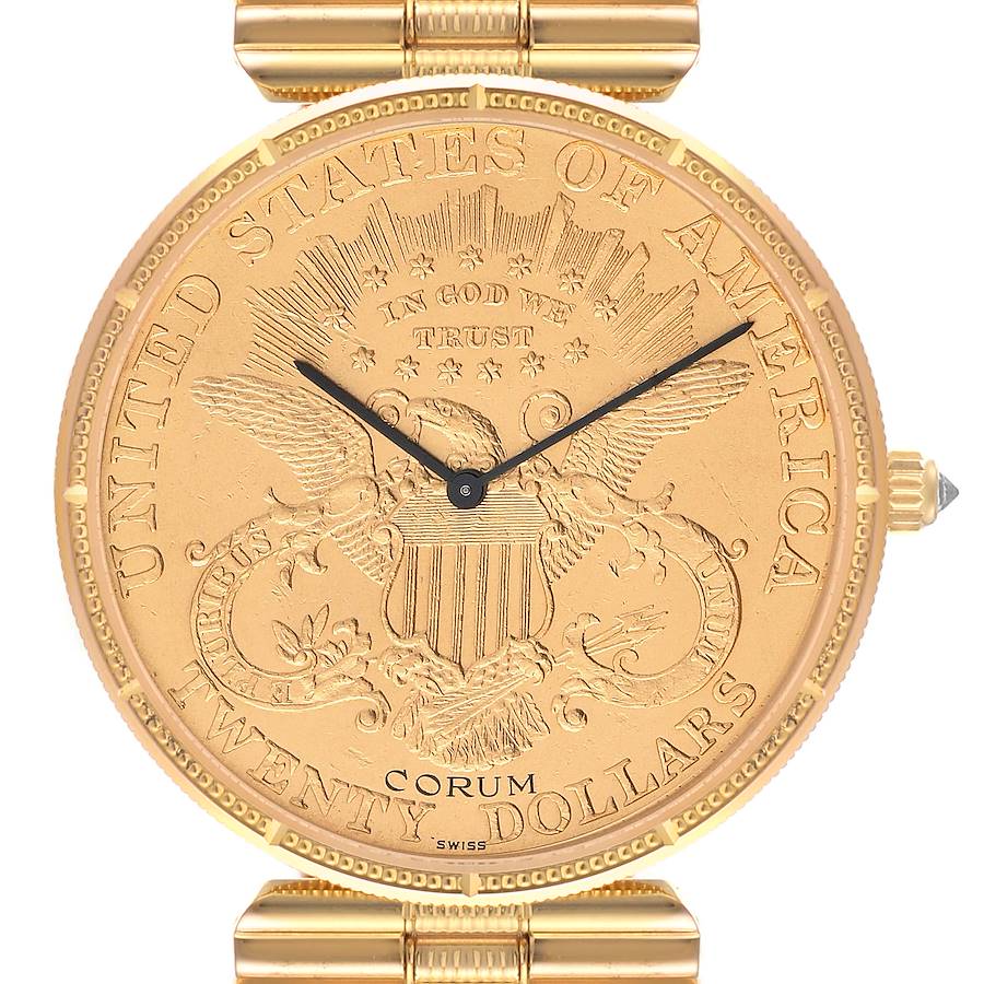 Corum 20 Dollar Double Eagle Yellow Gold Coin Mechanical Mens Watch 1898 SwissWatchExpo