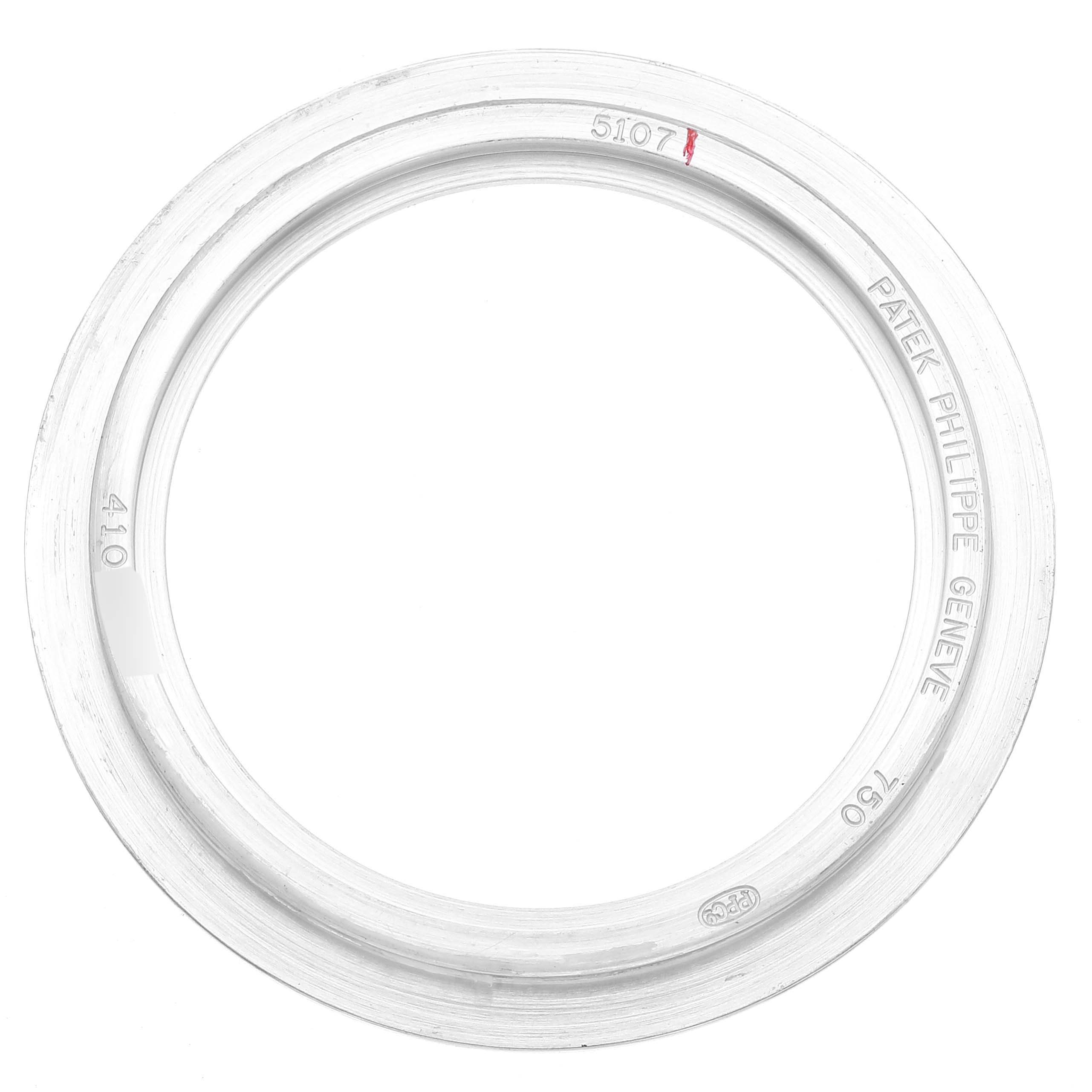 This image shows a top-down view of a bezel for a Calatrava model by Patek Philippe.