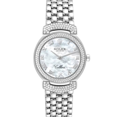 Photo of Rolex Cellini Cellissima White Gold Mother Of Pearl Dial Diamond Ladies Watch 6673