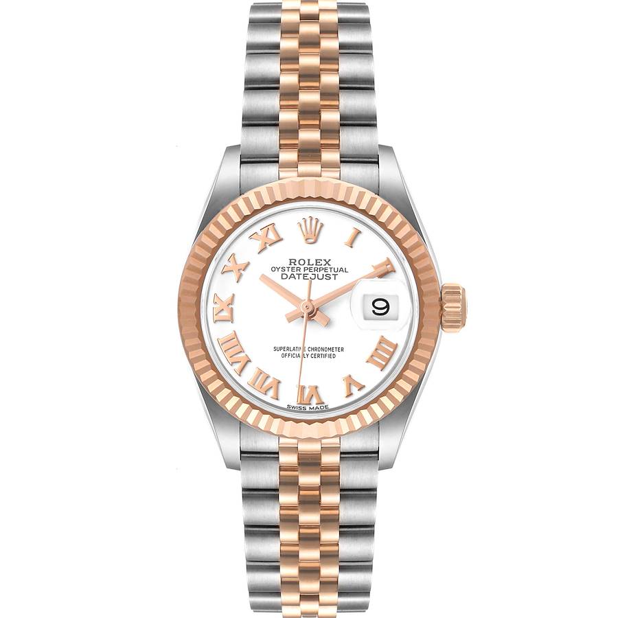 Rolex Datejust 28 Everose Rolesor White Dial Ladies Watch 279171 Unworn SwissWatchExpo
