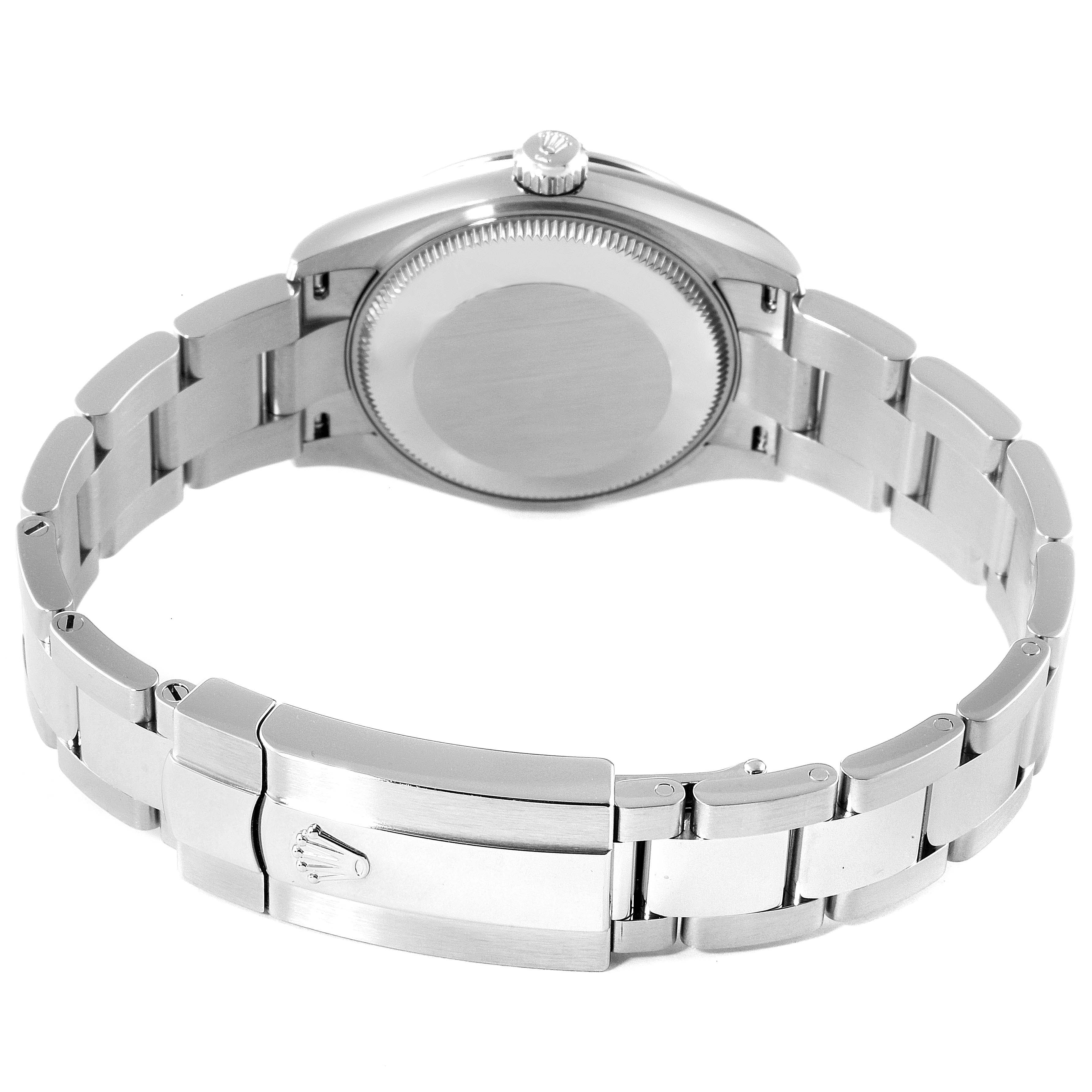 This image shows the back and bracelet clasp of a Rolex Mid-Size 278240 Women's Stainless Steel Black Dial 278240 Women's Stainless Steel Black Dial model watch.