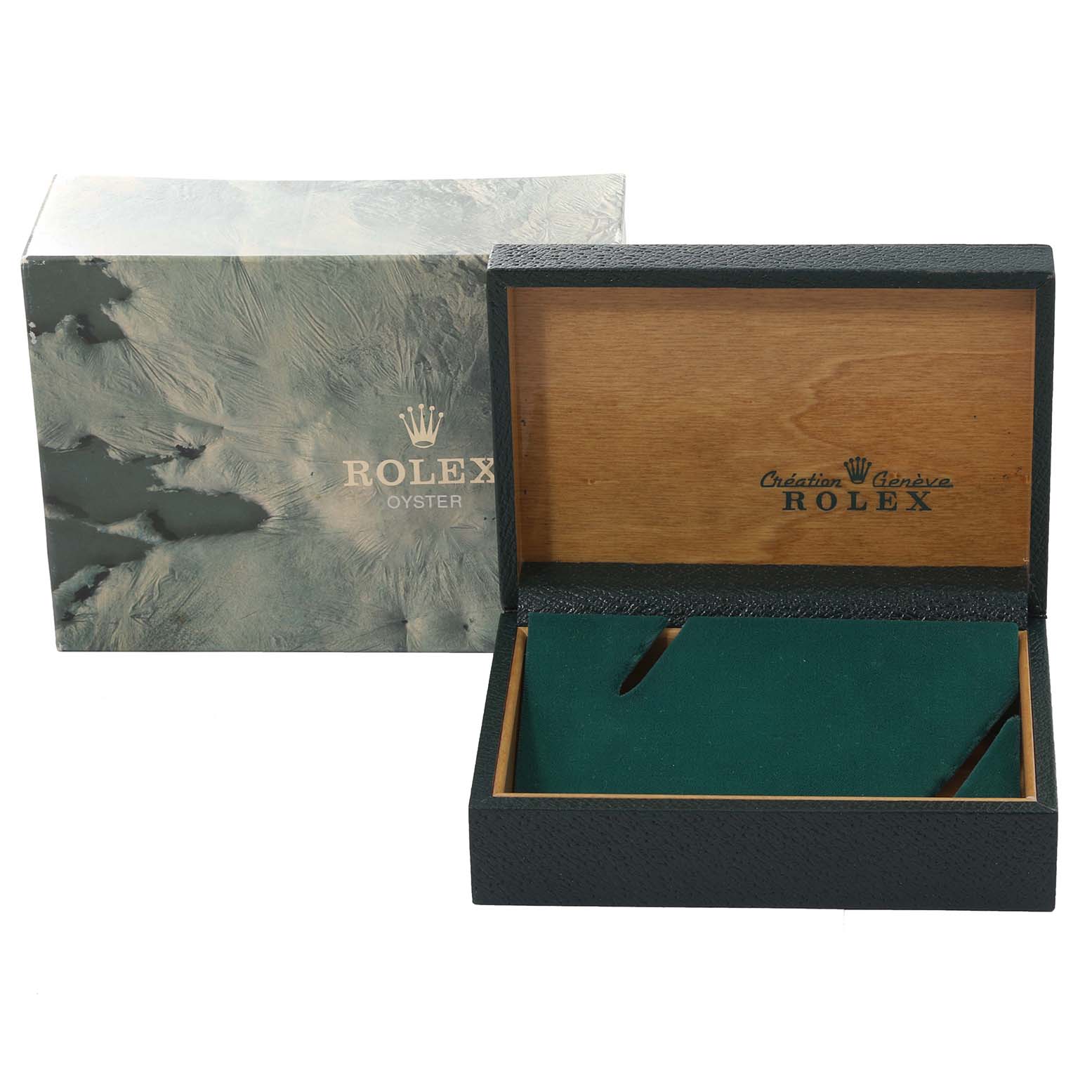 The image shows an open Rolex Datejust 16233 Men's Steel and Gold (two tone) Champagne Dial 16233 Men's Steel and Gold (two tone) Champagne Dial watch box and its outer packaging, viewed from the front.