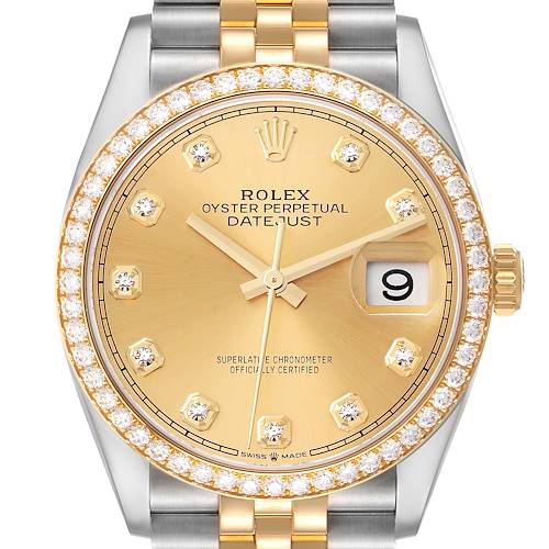 Photo of Rolex Datejust 36 Steel Yellow Gold Diamond Dial Ladies Watch 126283 Unworn