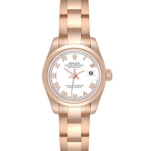 Photo of Rolex Datejust President Rose Gold White Roman Dial Ladies Watch 179165