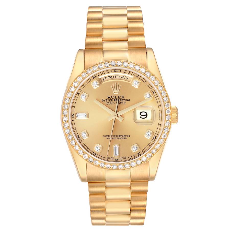 Rolex mens shop watch diamond bezel