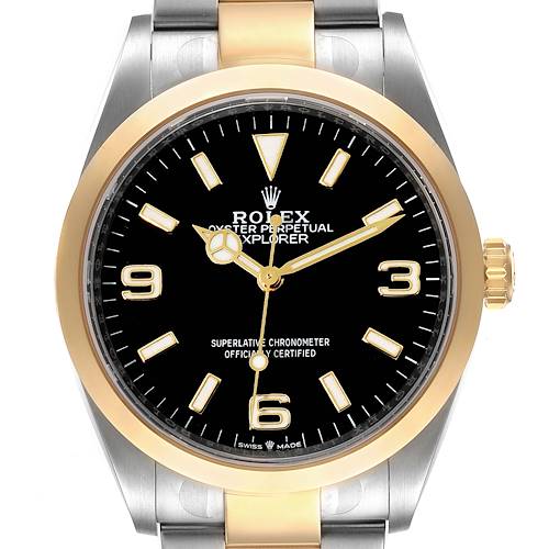 Photo of Rolex Explorer I Steel Yellow Gold Black Dial Mens Watch 124273 Unworn