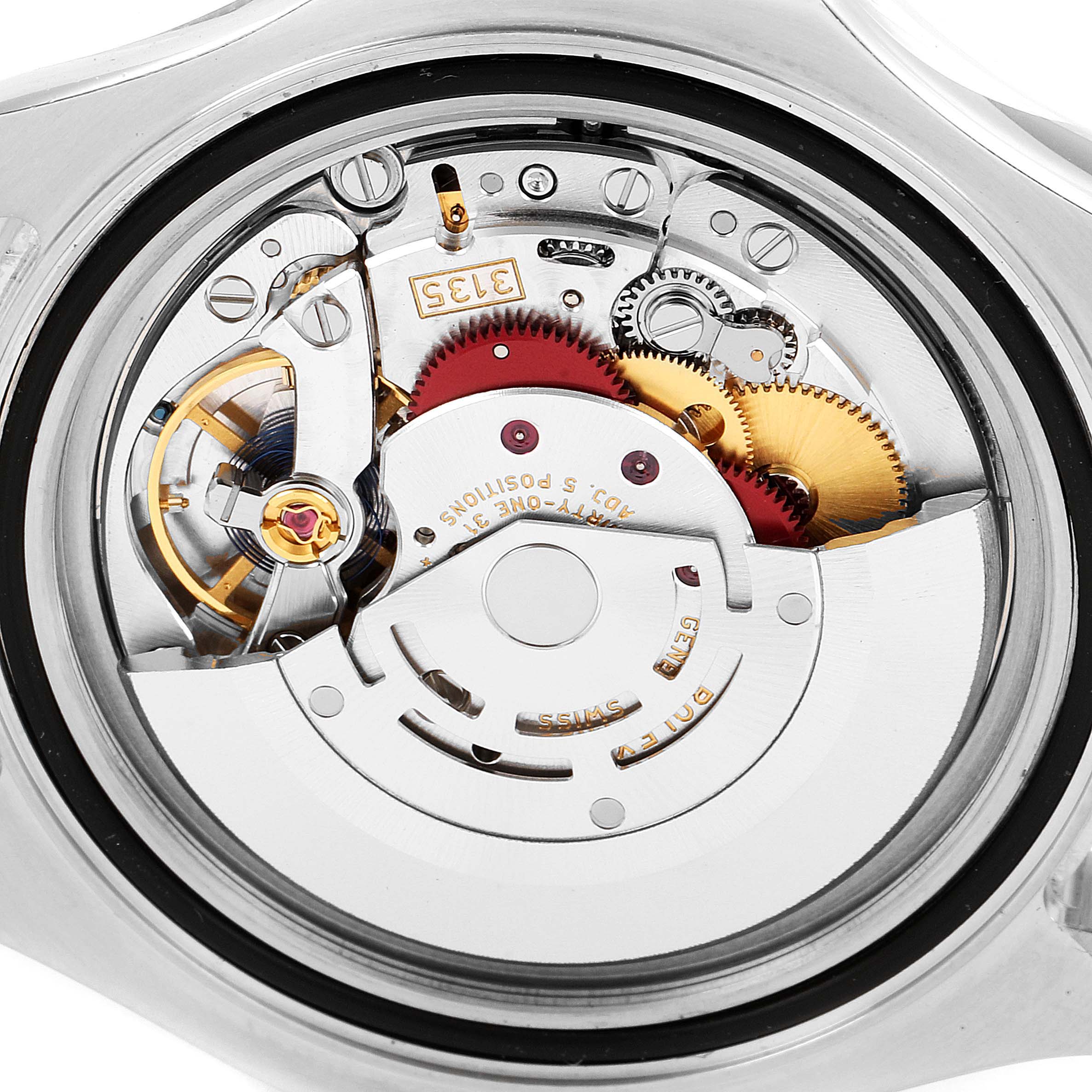 The image shows the intricate internal movement mechanism of the Rolex Yacht-Master 116622 Men's Stainless Steel Blue Dial 116622 Men's Stainless Steel Blue Dial watch from a rear angle.